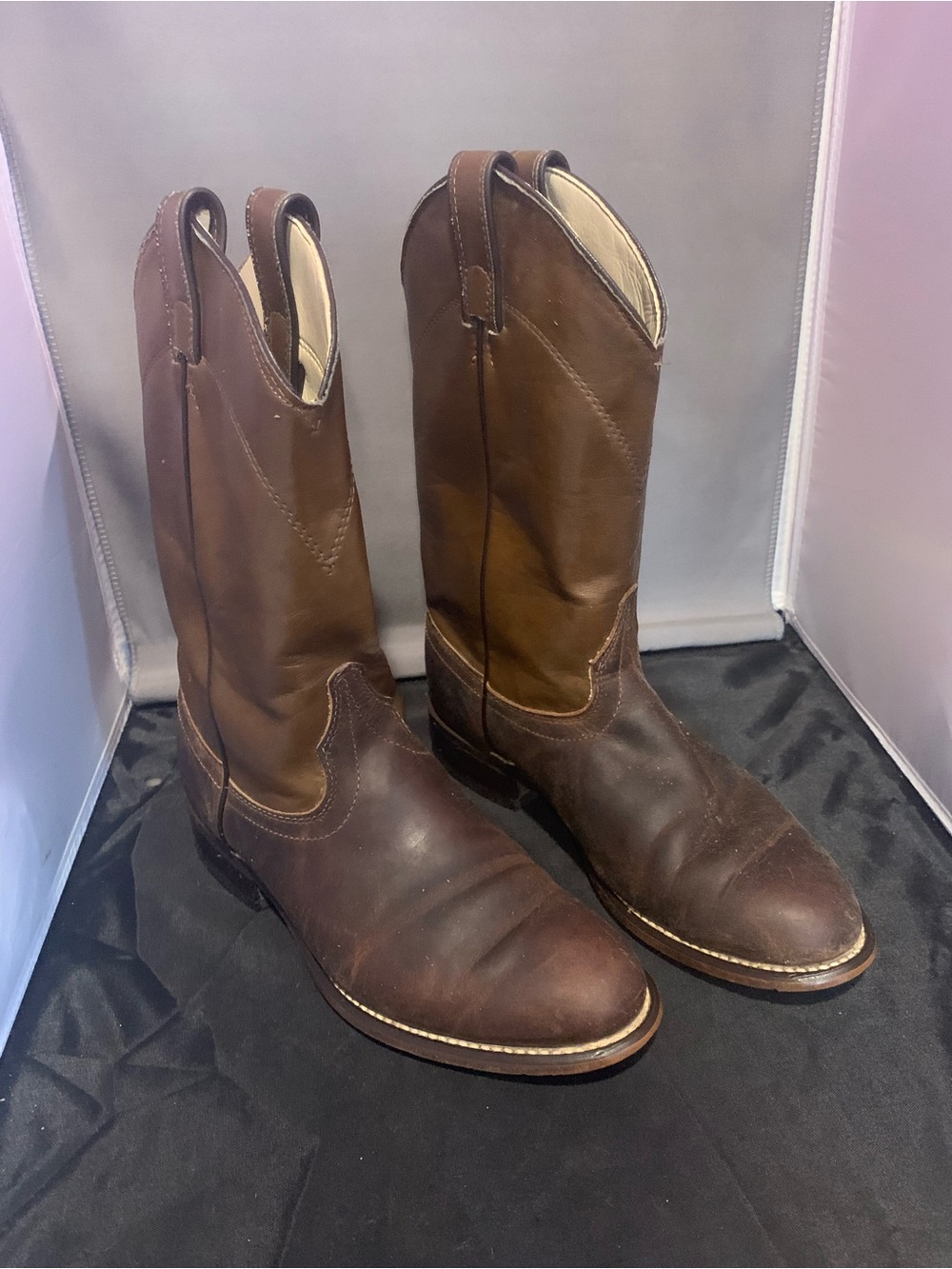 Men’s Laredo Two-Tone Brown Leather Western Boots